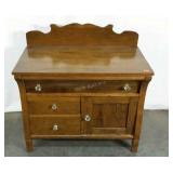 Washstand, 28" to surface, glass look handles