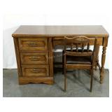 Desk with chair, laminate damage as shown