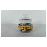 Small jar of marbles, includes shooters