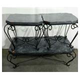 Coffee table and two end tables, marble look, but