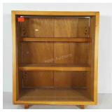 Footed Wooden display case with glass front and 2