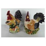 Ceramic rooster 10 1/2" cookie jar and 11"