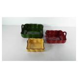 Stackable ceramic casserole baking dishes with