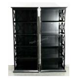 Pair of laminate shelving units, over 6 ft. tall,