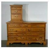 Two pieces. Nine drawer dresser with matching