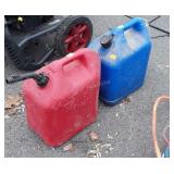 Two 5 gallon poly fuel containers, Kerosene and