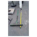 2 Tools, Pushbroom, Tree Limb Prunner