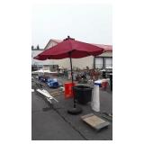 Umbrella and Stand, red fabric Better Homes 7ft