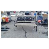 Park Bench, cast legs with lattice back insert,