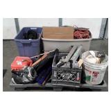 Skid lot of extension cords, paint Shields,