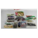 Box of worm fishing lures