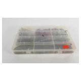 Rubbermaid tackle box with worm fishing lures