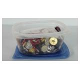 Glad food storage container full of buttons