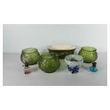 Planters and oil lamps, includes 4" H x 10" L