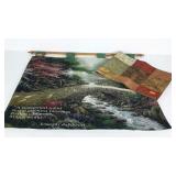 Thomas Kincaid wall hanging 26" x 32" and a table