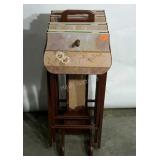 Set of four hand painted TV trays