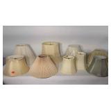 Group of lamp shades, largest is 12.5" tall,
