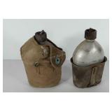 2 Canteens, one includes pouch