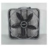 3 speed Lasko box fan. Measures 21x21 inches.