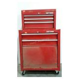 Craftsman tool box, two tiers, 45" tall when