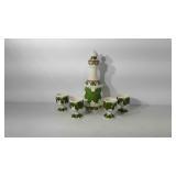 Ceramic holly berry decanter and four cups