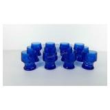 Set of twelve 4" cobalt blue tumblers