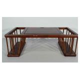 Wooden lap tray with side storage and adjustable