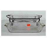 2 glass casserole dishes and one metal dish