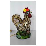Slag glass chicken lamp. Stands 13" tall. Works,