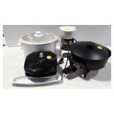 Kitchen small appliances,  all power on, grill,