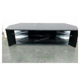 TV stand with glass shelves, 20 x 63 x 18, wear