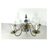 Ceiling light fixture with blue and white