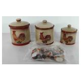 Kitchenwares, includes set of ceramic rooster