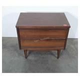 Walnut two drawer stand. 24"×15"×23". Seller code