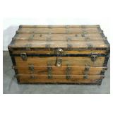 Trunk, 19 x 36 x 20, wear as shown, leather
