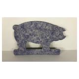 Painted pig wooden wall hanging, 18x11