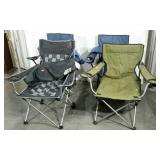 Four folding nylon camp chairs, includes 3