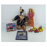 Toys group, porcelain doll, Sesame Street toys,