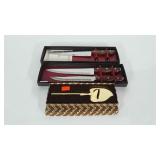 3 cutlery knives by Precision Hollow Ground and a