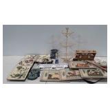 Home decor group, three tiered wire stand, farm