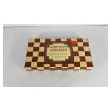 Wooden checkers game, folding storage game board