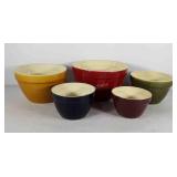 Nest of Crate and Barrel ceramic mixing bowls,