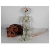 Halloween decor, skeleton, snake skeleton, and