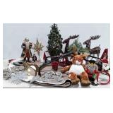 Christmas decor, stuffed animals, reindeer,