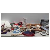 Miscellaneous group, picture frames, feather