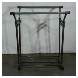 Rolling clothing rack, adjustable height