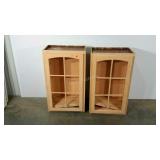 Painted cabinets, no glass panes, need some work,