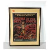 Framed movie card for "Drums in the Deep South"
