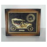 1910 Touring Car, framed art clock by Linden.