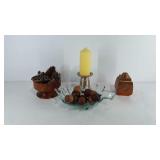 Home decor group, includes pottery barn pillar